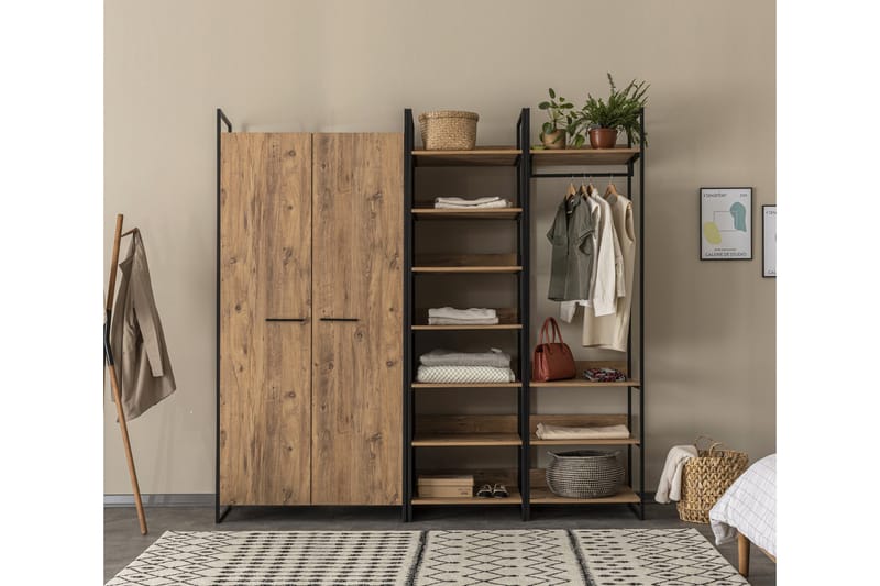 Collinner Garderob 52x104 11 Hyllor - Natur - Förvaring - Klädförvaring - Garderob & garderobssystem