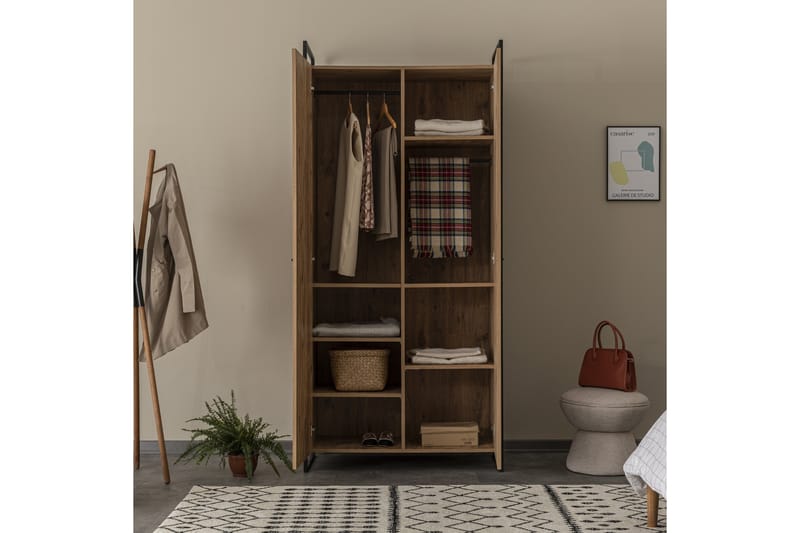 Collinner Garderob 52x104 11 Hyllor - Natur - Förvaring - Klädförvaring - Garderob & garderobssystem