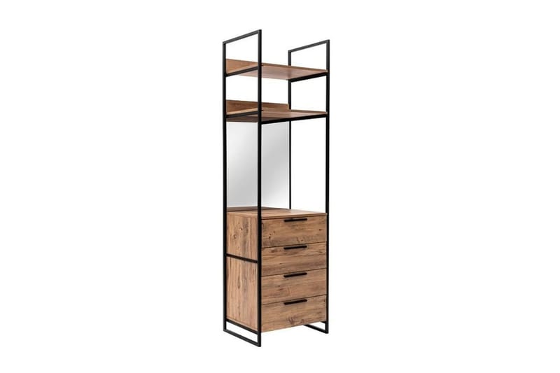 Collinner Garderob 52x64 med Spegel 4 Skåp - Natur - Förvaring - Klädförvaring - Garderob & garderobssystem