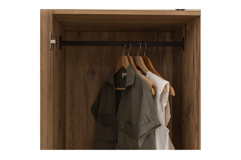 Collinner Garderob 52x64 med Spegel 4 Skåp - Natur - Garderob & garderobssystem - Klädskåp & fristående garderob