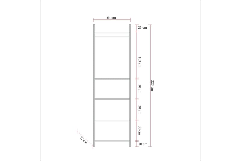 Collinner Garderob 52x64 med Spegel 4 Skåp - Natur - Förvaring - Klädförvaring - Garderob & garderobssystem