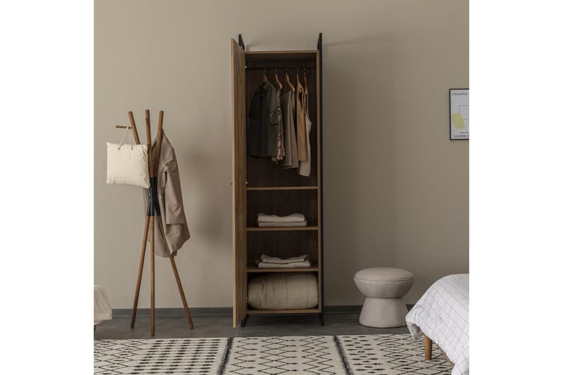 Collinner Garderob 52x64 med Spegel 4 Skåp - Natur - Förvaring - Klädförvaring - Garderob & garderobssystem