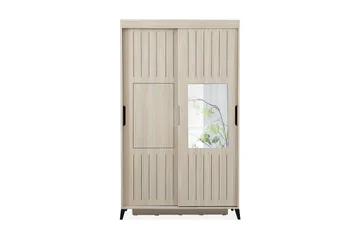 Comfortale Garderob 120 cm i Trä med Glasdörr - Beige - Förvaring - Klädförvaring - Garderob & garderobssystem