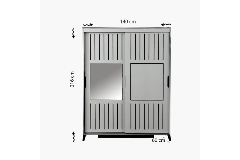 Comfortale Garderob 140 - Vit - Förvaring - Klädförvaring - Garderob & garderobssystem