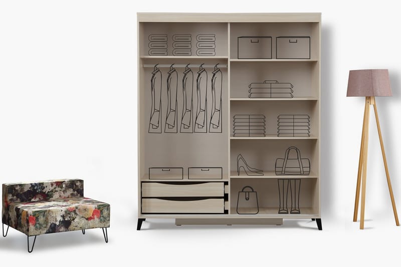 Comfortale Garderob 150 - Ljus Trä - Förvaring - Klädförvaring - Garderob & garderobssystem