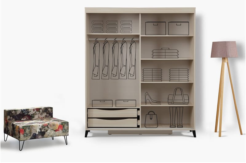 Comfortale Garderob 160 - Ljus Trä - Förvaring - Klädförvaring - Garderob & garderobssystem