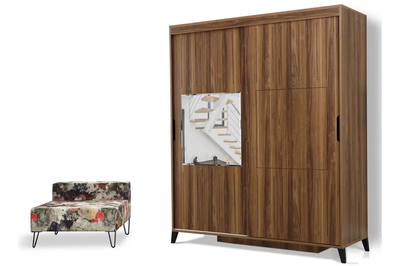 Comfortale Garderob 160 - Valnöt - Förvaring - Klädförvaring - Garderob & garderobssystem