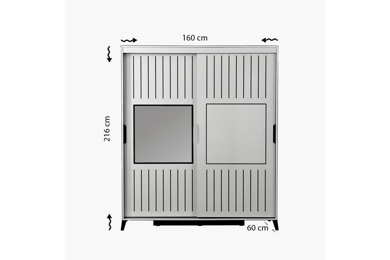 Comfortale Garderob 160 - Vit - Garderob & garderobssystem - Klädskåp & fristående garderob