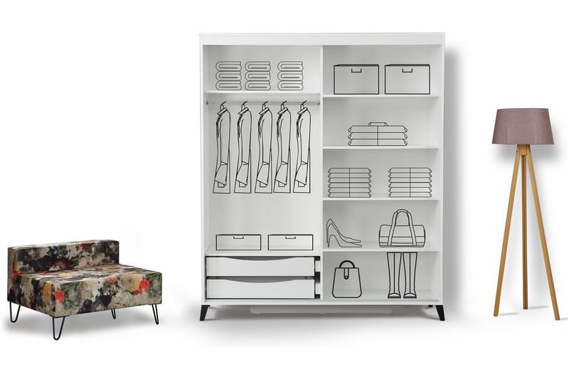 Comfortale Garderob 160 - Vit - Förvaring - Klädförvaring - Garderob & garderobssystem