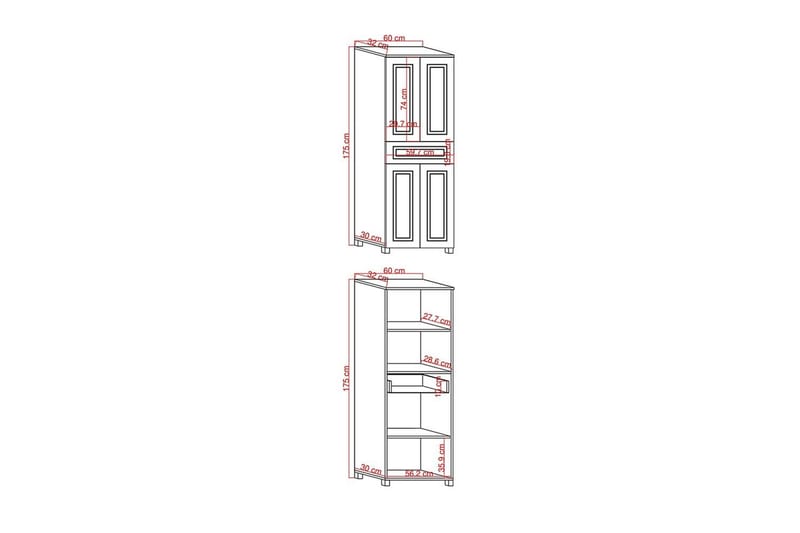 Comfortale Garderob 60x175 cm - Svart/Mörkfärgat trä - Förvaring - Klädförvaring - Garderob & garderobssystem