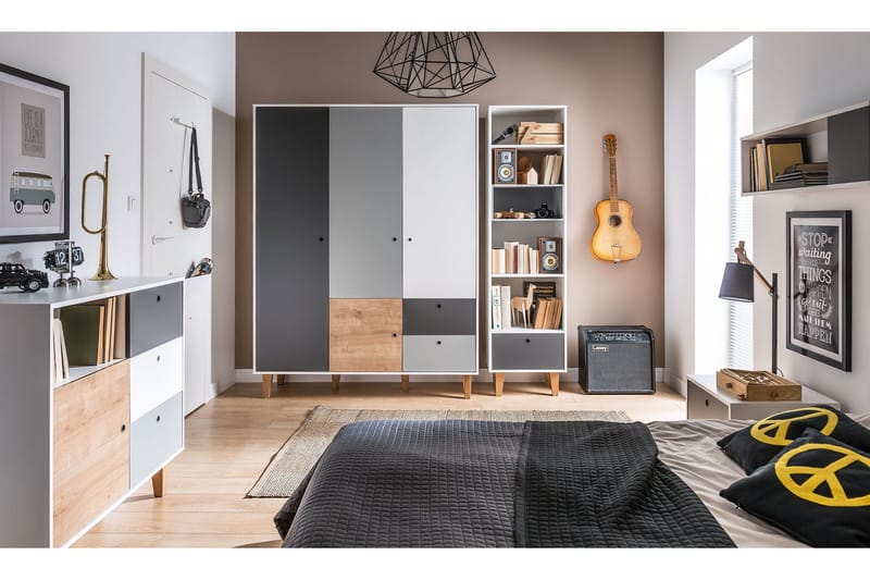 Concept Garderob Vit/Mörkgrå/Blå - VOX - Förvaring - Klädförvaring - Garderob & garderobssystem - Klädskåp & fristående garderob