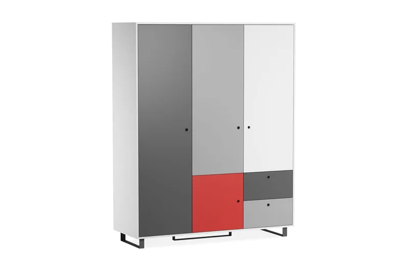 Concept Garderob Vit/Mörkgrå/Gul, VOX