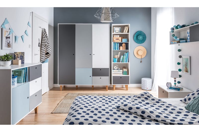 Concept Garderob Vit/Mörkgrå/Natur - VOX - Förvaring - Klädförvaring - Garderob & garderobssystem - Klädskåp & fristående garderob