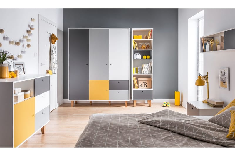 Concept Garderob Vit/Mörkgrå/Röd - VOX - Förvaring - Klädförvaring - Garderob & garderobssystem - Klädskåp & fristående garderob