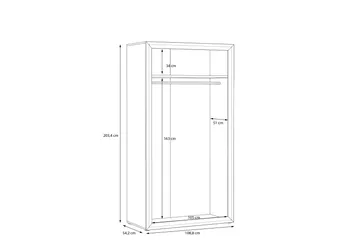 Corlius Garderob 55x109 cm - Beige/Brun - Förvaring - Klädförvaring - Garderob & garderobssystem