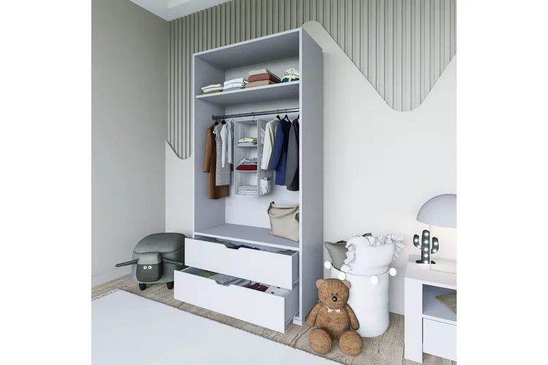 Dasina Garderobsskåp 90x183 cm - Vit - Förvaring - Klädförvaring - Garderob & garderobssystem - Klädskåp & fristående garderob