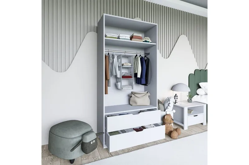 Dasina Garderobsskåp 90x183 cm - Vit - Förvaring - Klädförvaring - Garderob & garderobssystem - Klädskåp & fristående garderob