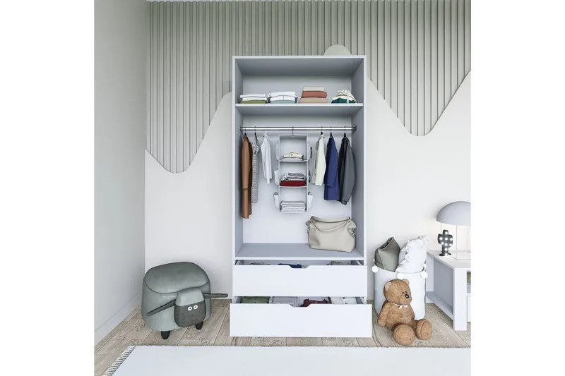 Dasina Garderobsskåp 90x183 cm - Vit - Förvaring - Klädförvaring - Garderob & garderobssystem - Klädskåp & fristående garderob