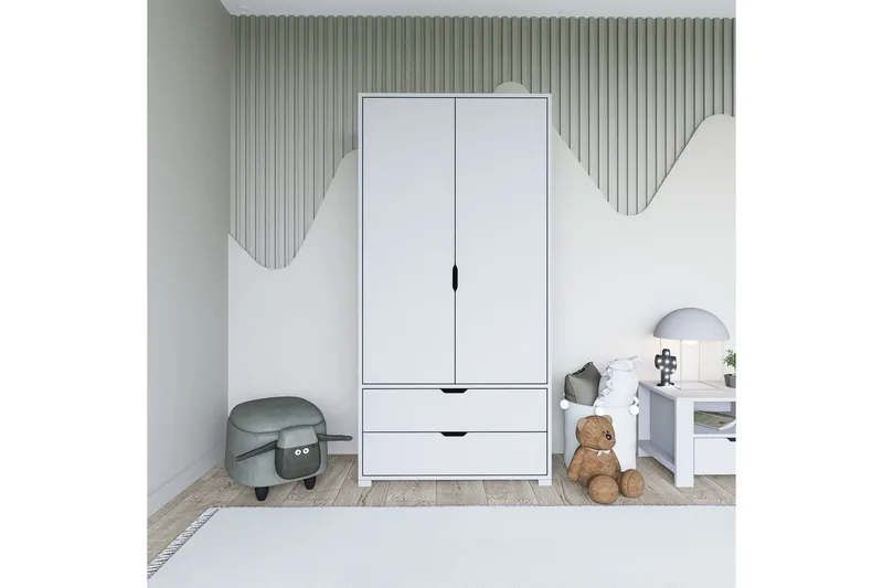 Dasina Garderobsskåp 90x183 cm - Vit - Förvaring - Klädförvaring - Garderob & garderobssystem - Klädskåp & fristående garderob