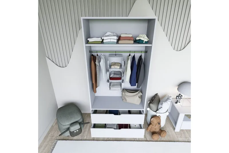 Dasina Garderobsskåp 90x183 cm - Vit - Förvaring - Klädförvaring - Garderob & garderobssystem - Klädskåp & fristående garderob