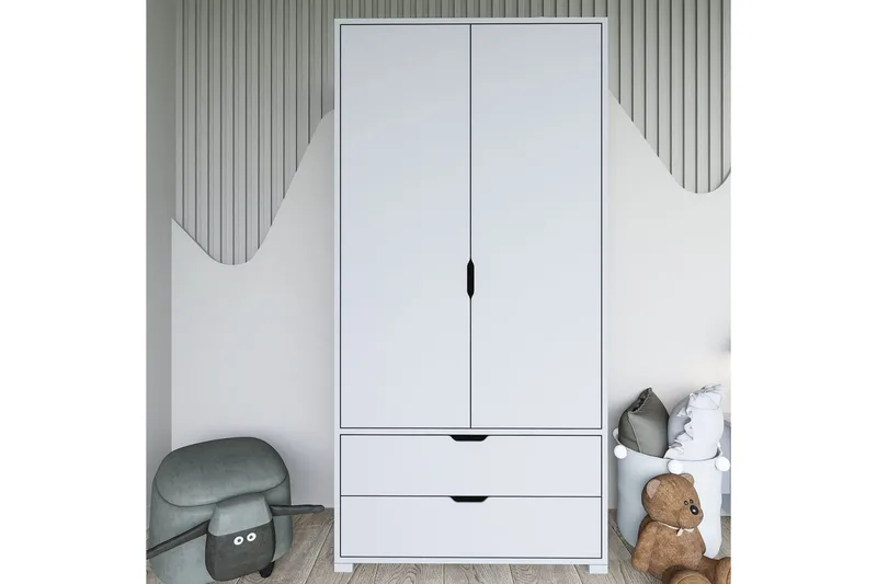 Dasina Garderobsskåp 90x183 cm - Vit - Förvaring - Klädförvaring - Garderob & garderobssystem - Klädskåp & fristående garderob