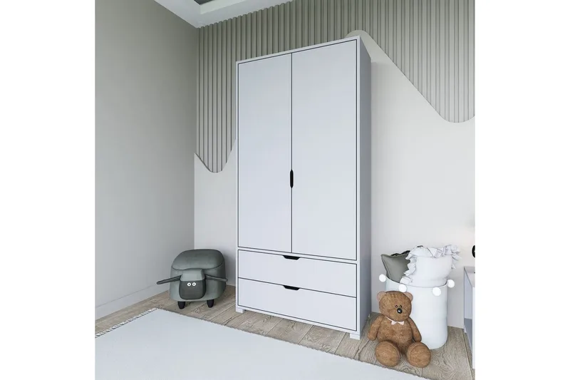 Dasina Garderobsskåp 90x183 cm - Vit - Förvaring - Klädförvaring - Garderob & garderobssystem - Klädskåp & fristående garderob