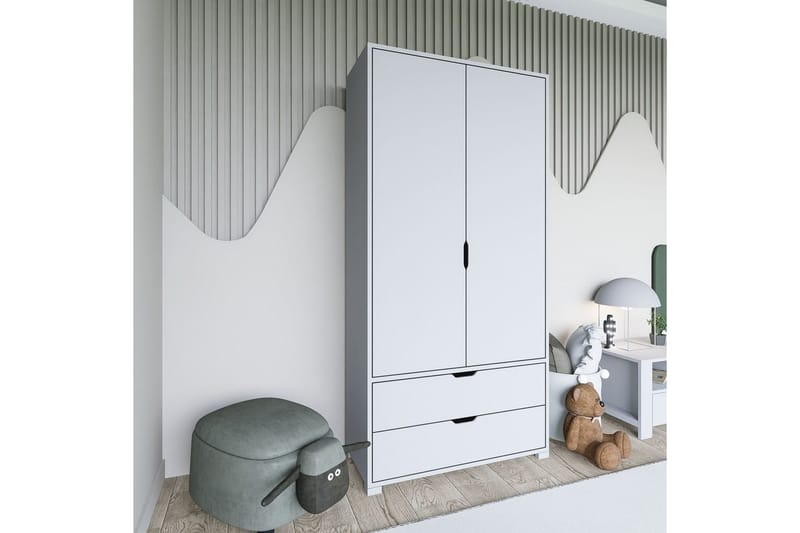 Dasina Garderobsskåp 90x183 cm, Vit