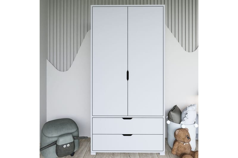 Dasina Garderobsskåp 90x183 cm - Vit - Förvaring - Klädförvaring - Garderob & garderobssystem - Klädskåp & fristående garderob