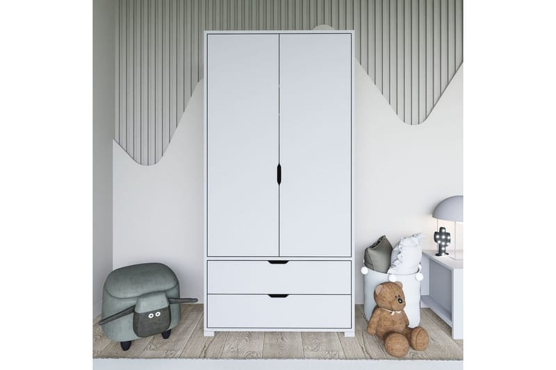 Dasina Garderobsskåp 90x183 cm - Vit - Förvaring - Klädförvaring - Garderob & garderobssystem - Klädskåp & fristående garderob