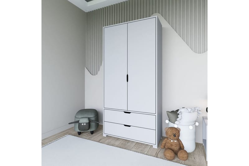 Dasina Garderobsskåp 90x183 cm - Vit - Förvaring - Klädförvaring - Garderob & garderobssystem - Klädskåp & fristående garderob