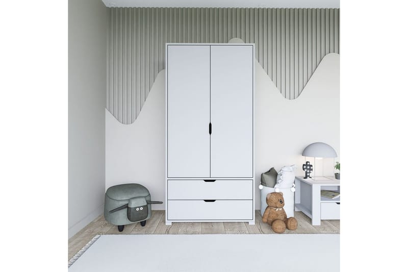 Dasina Garderobsskåp 90x183 cm - Vit - Förvaring - Klädförvaring - Garderob & garderobssystem - Klädskåp & fristående garderob