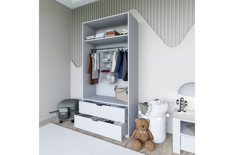 Dasina Garderobsskåp 90x183 cm - Vit - Förvaring - Klädförvaring - Garderob & garderobssystem - Klädskåp & fristående garderob