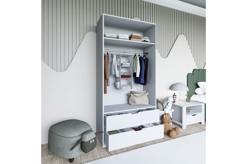 Dasina Garderobsskåp 90x183 cm - Vit - Förvaring - Klädförvaring - Garderob & garderobssystem - Klädskåp & fristående garderob
