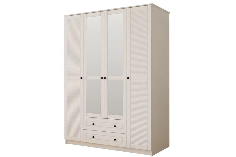 Denric Garderobsskåp 140x184 cm, Matt Vit