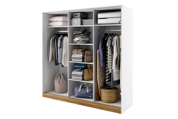 Dentro Garderob 220x63x215 cm - Vit - Förvaring - Klädförvaring - Garderob & garderobssystem