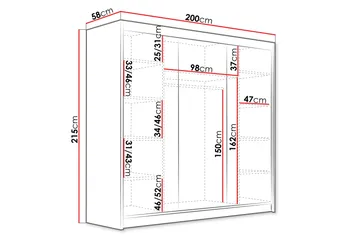 Dianna Garderob 200x215 cm - Beige - Förvaring - Klädförvaring - Garderob & garderobssystem