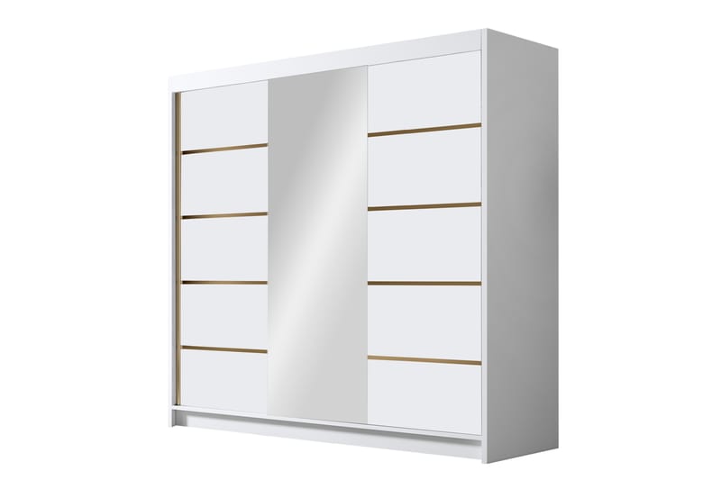 Dianna Garderob med Spegel 200x215 cm - Vit - Förvaring - Klädförvaring - Garderob & garderobssystem