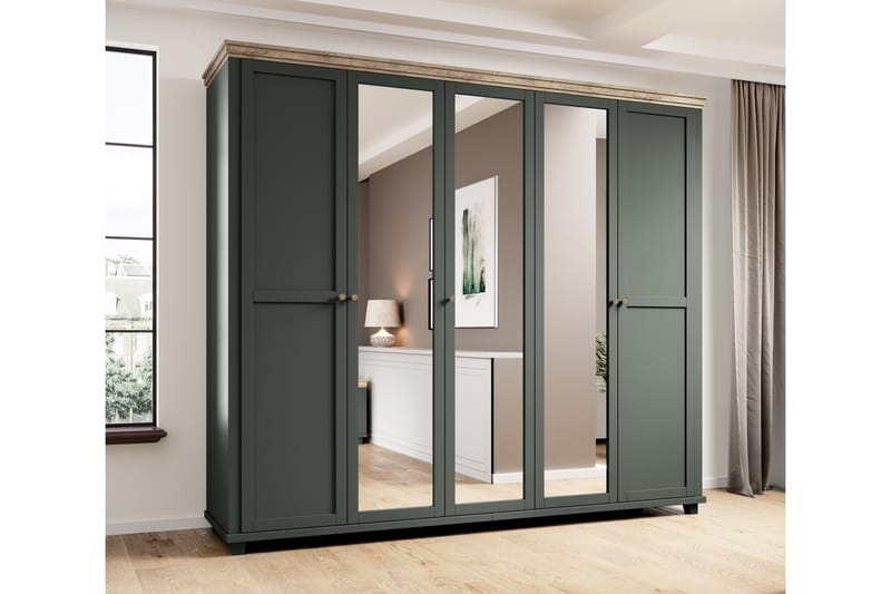 Doade Garderob 62x154 cm - Grön|Natur - Förvaring - Klädförvaring - Garderob & garderobssystem