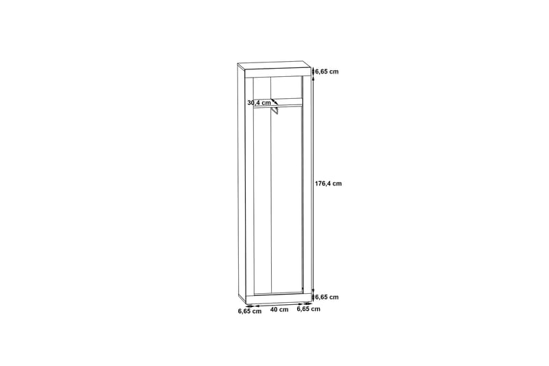 Dolnis Garderob 34x54 cm - Brun/Grå - Förvaring - Klädförvaring - Garderob & garderobssystem