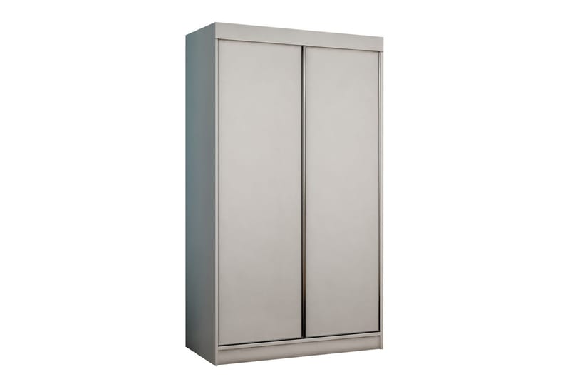 Dunkra Garderob 100x200 cm i Målat Trä med Metallram, Vit
