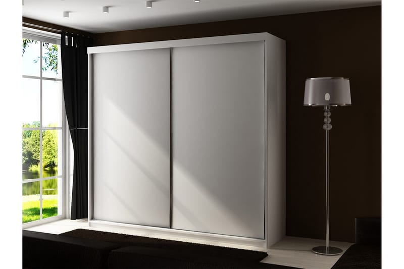 Dunkra Garderob LED-belysning Blå 200 cm - Vit - Förvaring - Klädförvaring - Garderob & garderobssystem - Klädskåp & fristående garderob
