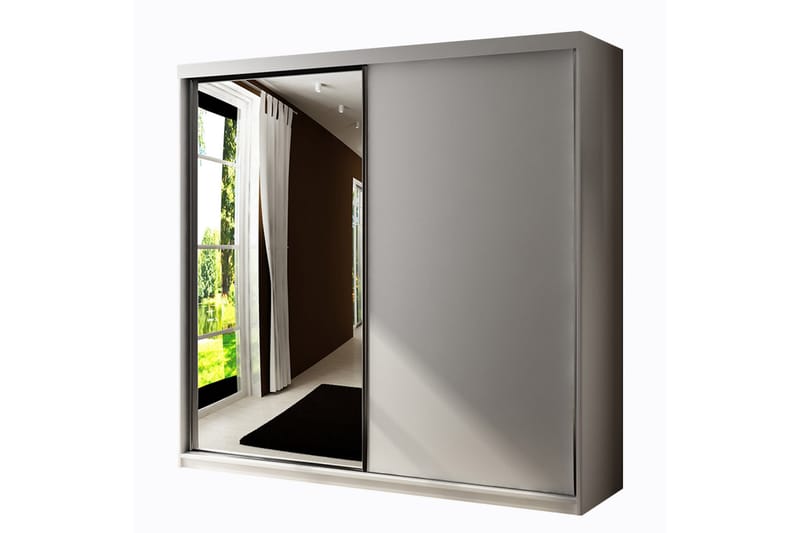 Dunkra Garderob m. Spegel 200x200 cm - Beige - Förvaring - Klädförvaring - Garderob & garderobssystem