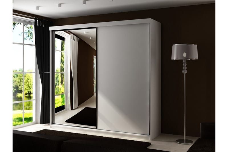 Dunkra Garderob m. Spegel 200x200 cm - Beige - Förvaring - Klädförvaring - Garderob & garderobssystem