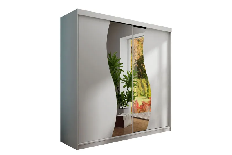 Dunkra Garderob m. Spegel 200x200 cm - Vit - Förvaring - Klädförvaring - Garderob & garderobssystem