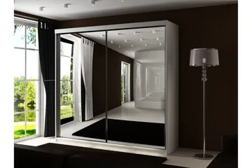 Dunkra Garderob m. Spegel 200x200 cm - Vit - Förvaring - Klädförvaring - Garderob & garderobssystem