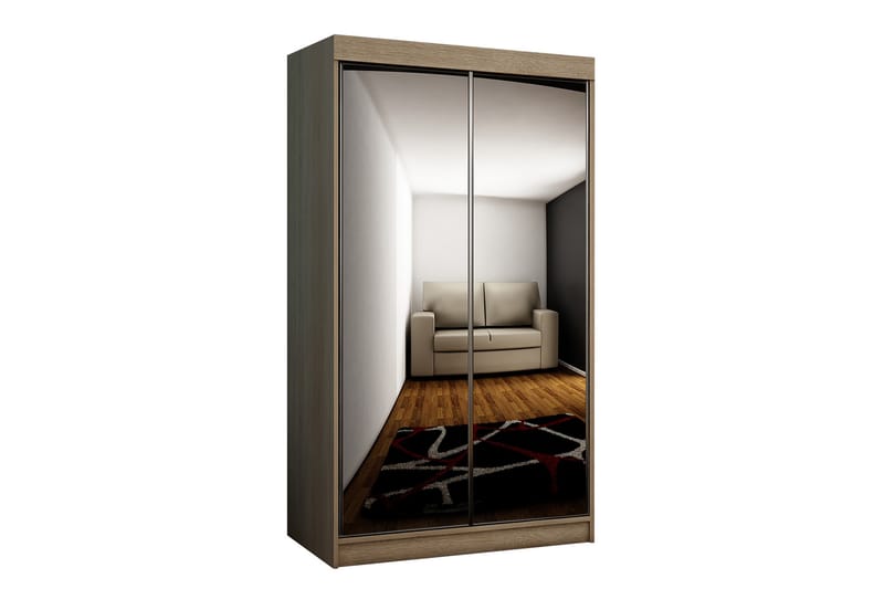 Dunkra Garderob med Speglar LED-belysning Blå 100 cm - Sonomaek - Garderob & garderobssystem - Klädskåp & fristående garderob