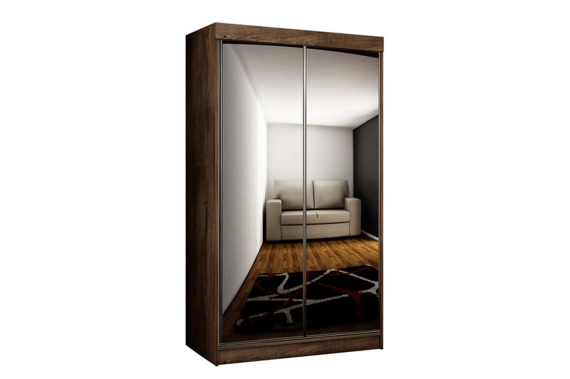 Dunkra Garderob med Speglar LED-belysning RGB 100 cm - Mörk Ask - Garderob & garderobssystem - Kl�ädskåp & fristående garderob