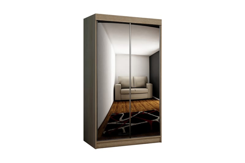 Dunkra Garderob med Speglar LED-belysning RGB 100 cm - Sonomaek - Garderob & garderobssystem - Klädskåp & fristående garderob