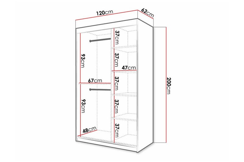 Dunvegan Garderob 120 cm i Målat Trä - Vit - Förvaring - Klädförvaring - Garderob & garderobssystem