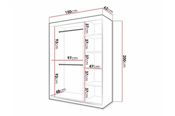 Dunvegan Garderob 150 cm i Målat Trä - Vit - Förvaring - Klädförvaring - Garderob & garderobssystem